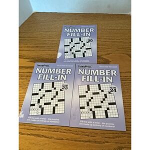 Penny Press Number Fill In Puzzle Books Volumes 20 23 24 Lot
